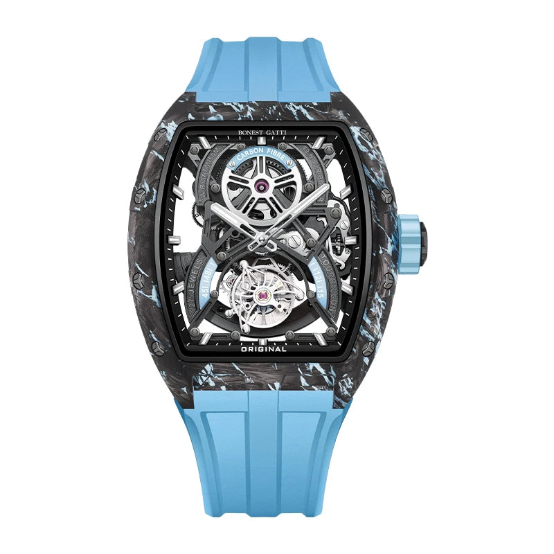 BONEST GATTI BG7003 – Montre Automatique Tourbillon Homme | Boîtier Carbone
