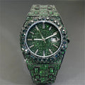 MISSFOX V359 – Montre Quartz Homme Hip Hop | Full Diamants, Plaqué Or 18K, Acier Inoxydable