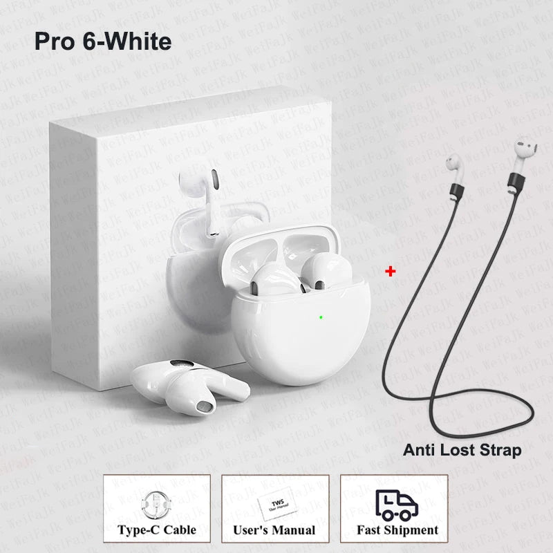 Écouteurs TWS UOJSJK Air Pro 5 & 6 Bluetooth 5.0 ANC HiFi Apt-X Micro Waterproof – CLEVI Paris