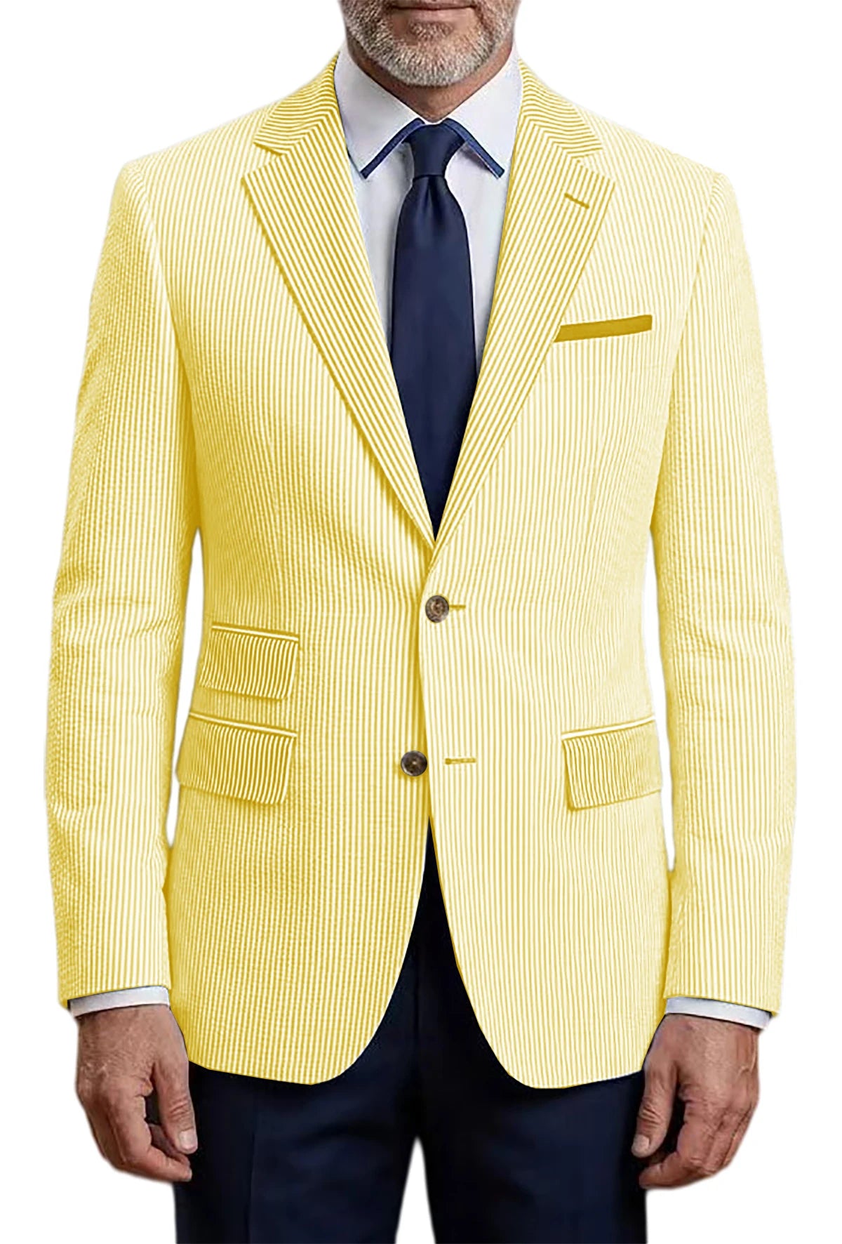 Blazer homme rayé en seersucker – CLEVI Paris