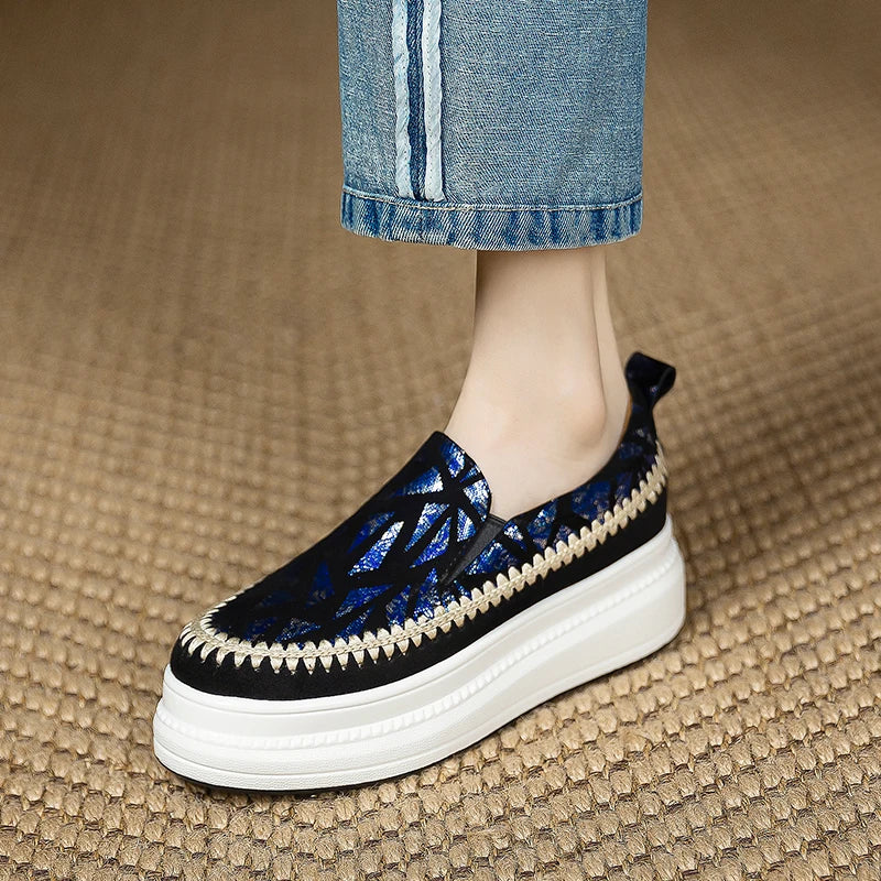 Mocassins Plateforme Femme Cuir Véritable – CLEVI Paris