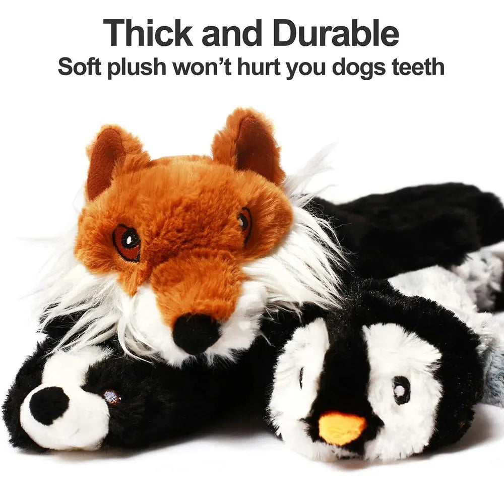 Jouet Chien 45cm – Peluche Animale Sans Rembourrage avec Squeakers – CLEVI Paris