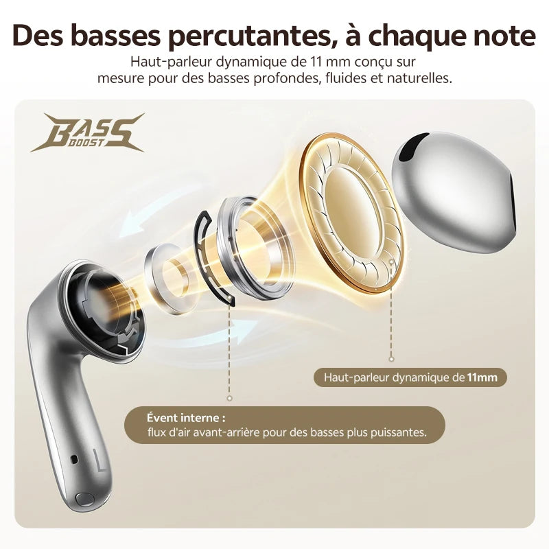 Écouteurs QCY AilyBuds E50 ANC LDAC Hi-Res BT 6.0 – CLEVI Paris