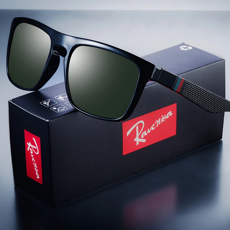 Lunettes de Soleil Rectangulaires Polarisées Vintage Homme – Verres TAC UV400 Conduite Pêche – CLEVI Paris