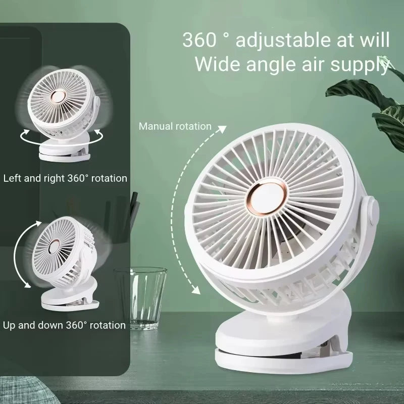 Ventilateur de table rechargeable 10000 mAh – CLEVI Paris