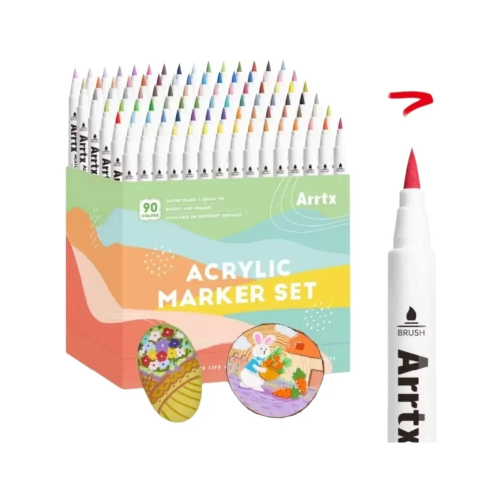 Marqueurs Acryliques Arrtx Pointe Pinceau – 30 à 90 Couleurs, Multi-Surfaces – CLEVI Paris