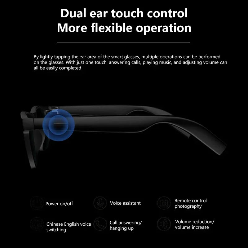 Lunettes IA Lenovo 4K Bluetooth Traducteur Tactile Unisexe – CLEVI Paris