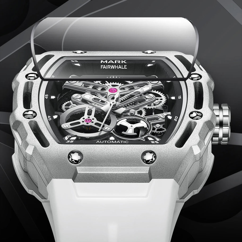 Montre Mécanique Automatique MARK FAIRWHALE FW-6700 Squelette Tonneau Fond Transparent – CLEVI Paris
