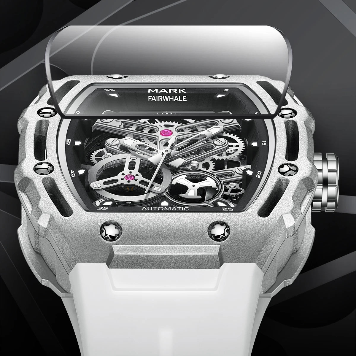 Montre Mécanique Automatique MARK FAIRWHALE FW-6700 Squelette Tonneau Fond Transparent – CLEVI Paris
