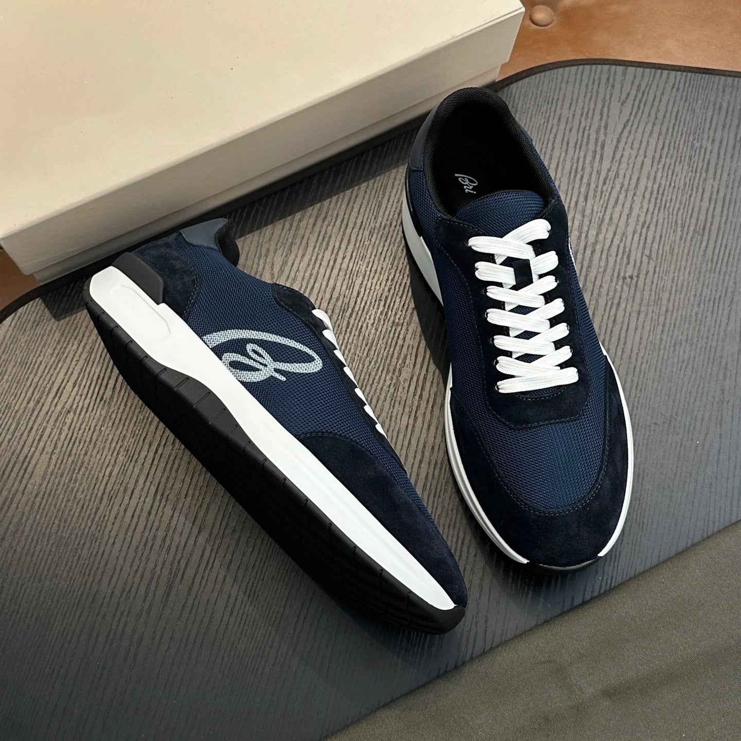 Sneakers Homme Cuir Vachette Véritable Respirant Semelle Caoutchouc Grande Taille EU 38-46 – CLEVI Paris