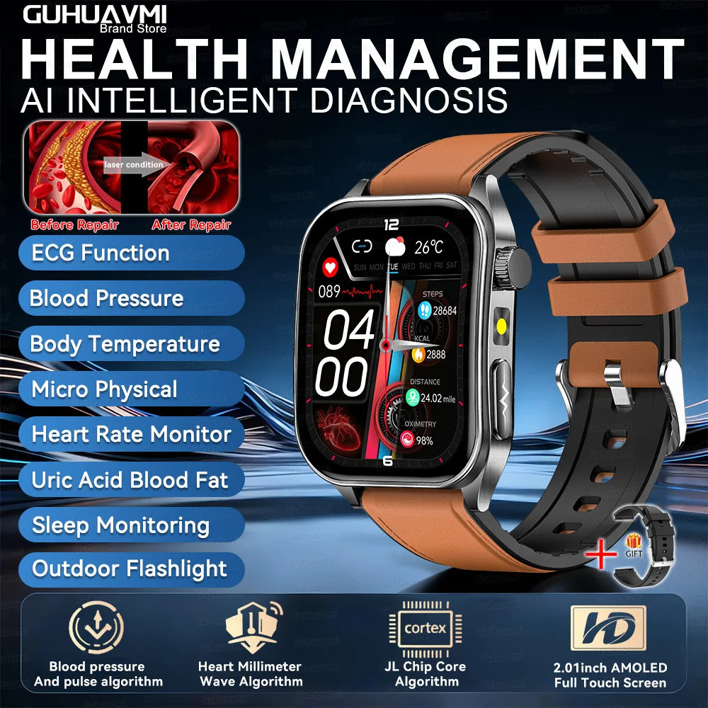 Montre connectée E810 AMOLED 1,95″ – CLEVI Paris