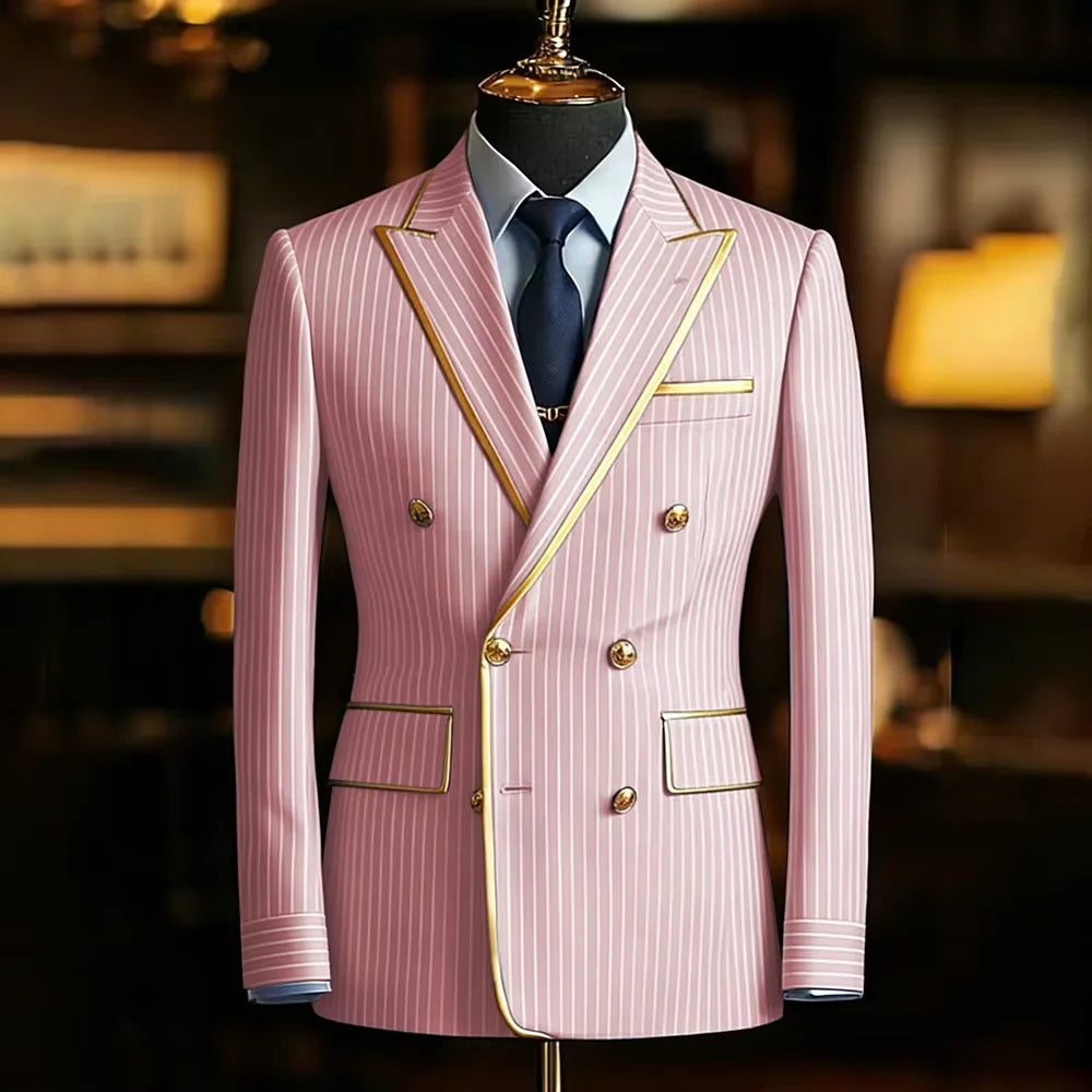 Blazer Croisé Homme Rayures Fines – CLEVI Paris