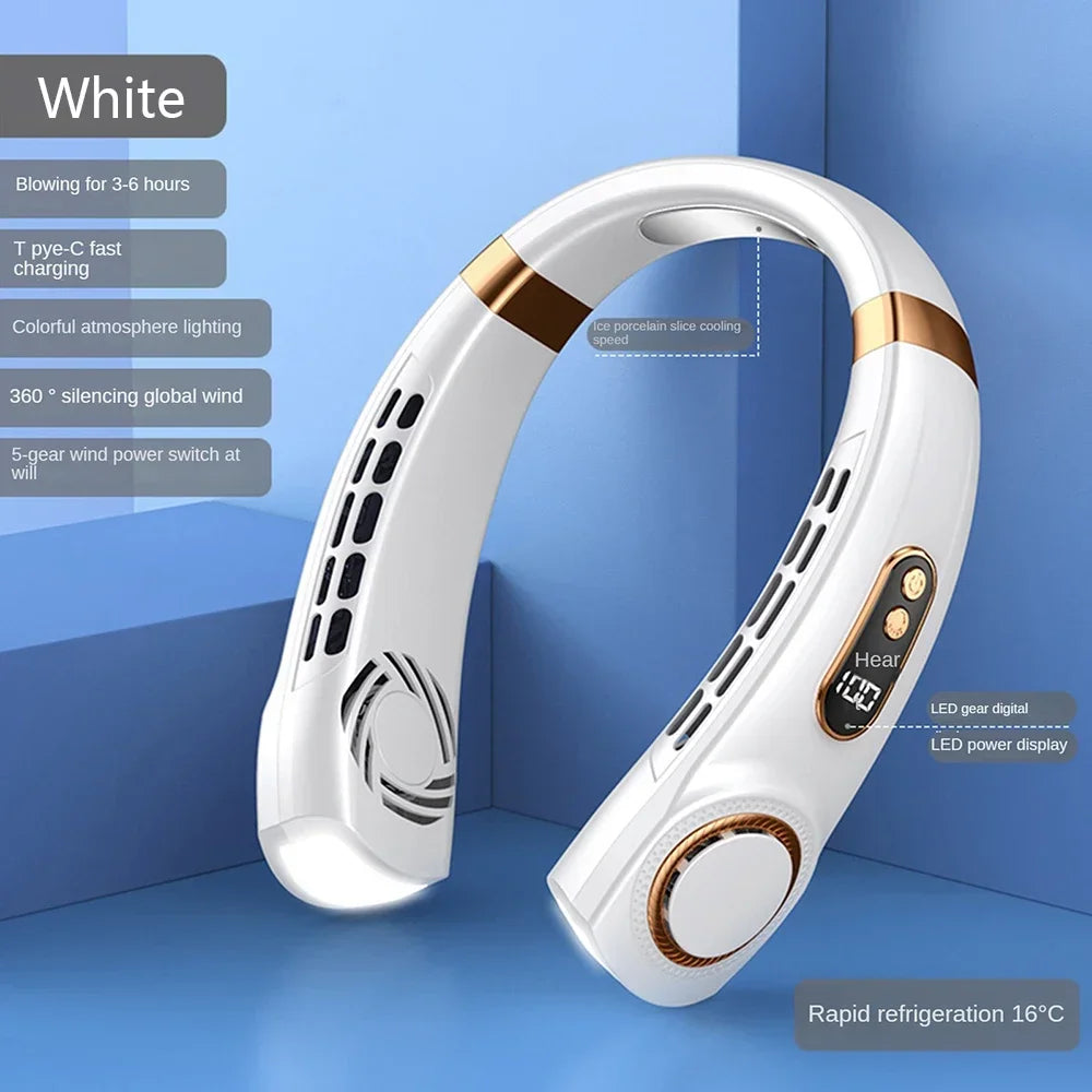 Ventilateur Tour de Cou Sans Lames YUGESA – USB Type-C, LED, 5 Vitesses