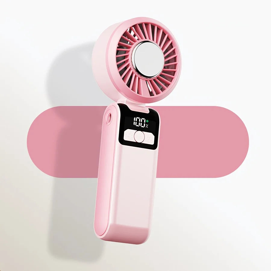 Ventilateur Portable Pliable Ice Pack | 100 Vitesses LED Affichage TYPE-C Lanyard – CLEVI Paris