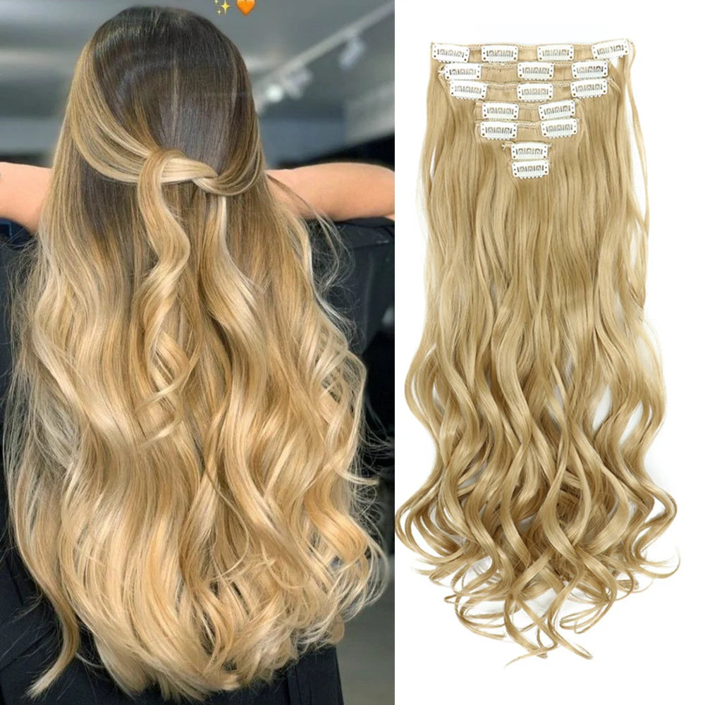 Extensions à clips synthétiques ondulées 22 pouces – CLEVI Paris