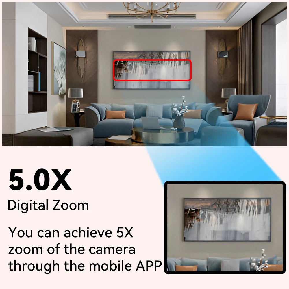 Mini Caméra de Surveillance PEGATISAN – 5MP WiFi Vision Nocturne IR 10m Détection IA Alertes App O-Kam Pro 33mm – CLEVI Paris