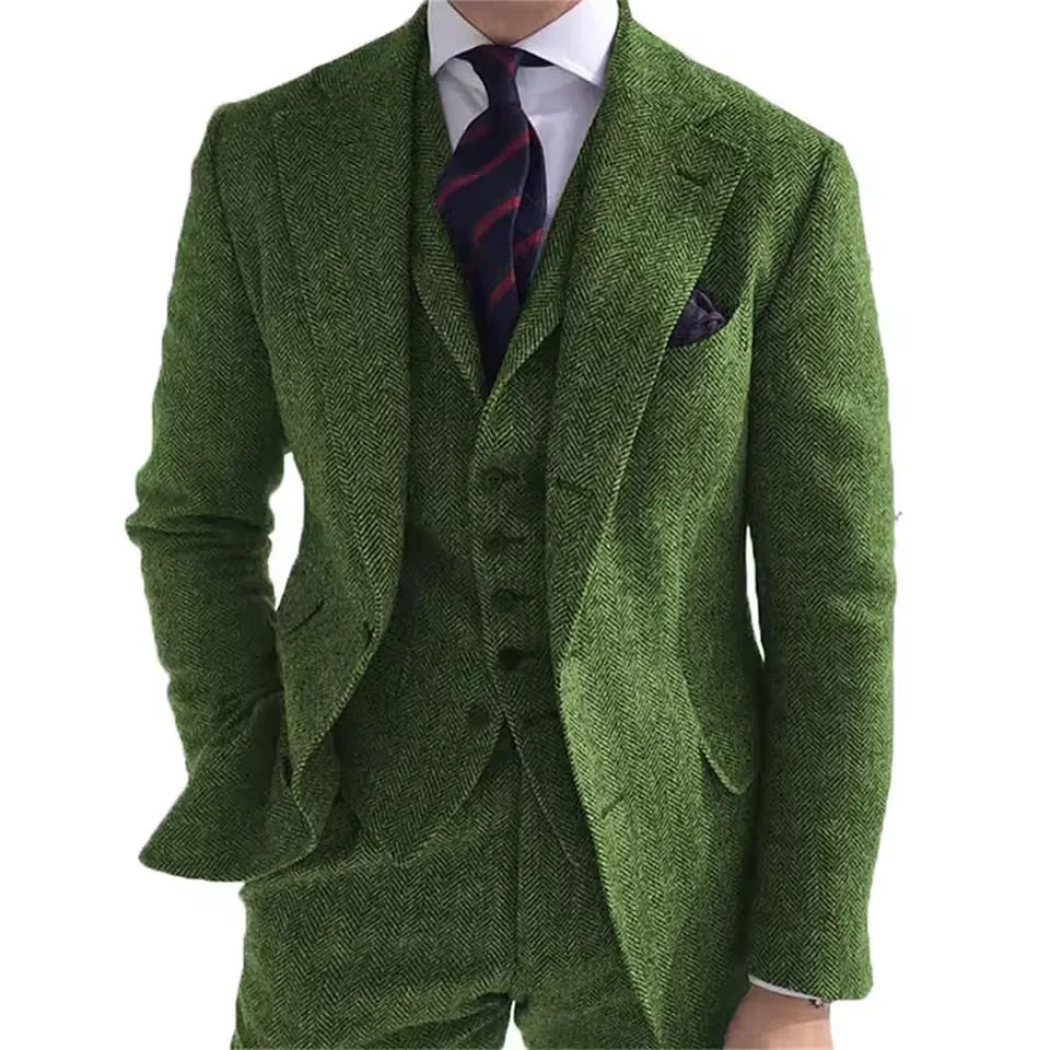 Costume homme 3 pièces habillé à chevrons – CLEVI Paris