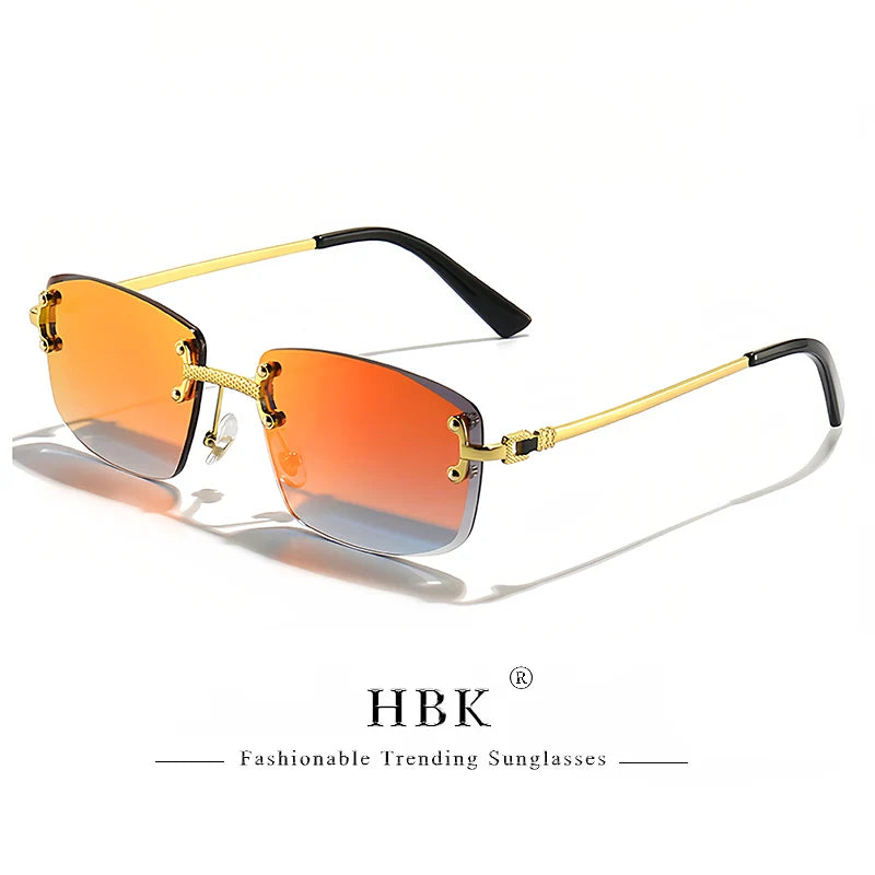 Lunettes de Soleil Carrées Sans Monture Femme HBK – Verres Dégradés UV400 – CLEVI Paris