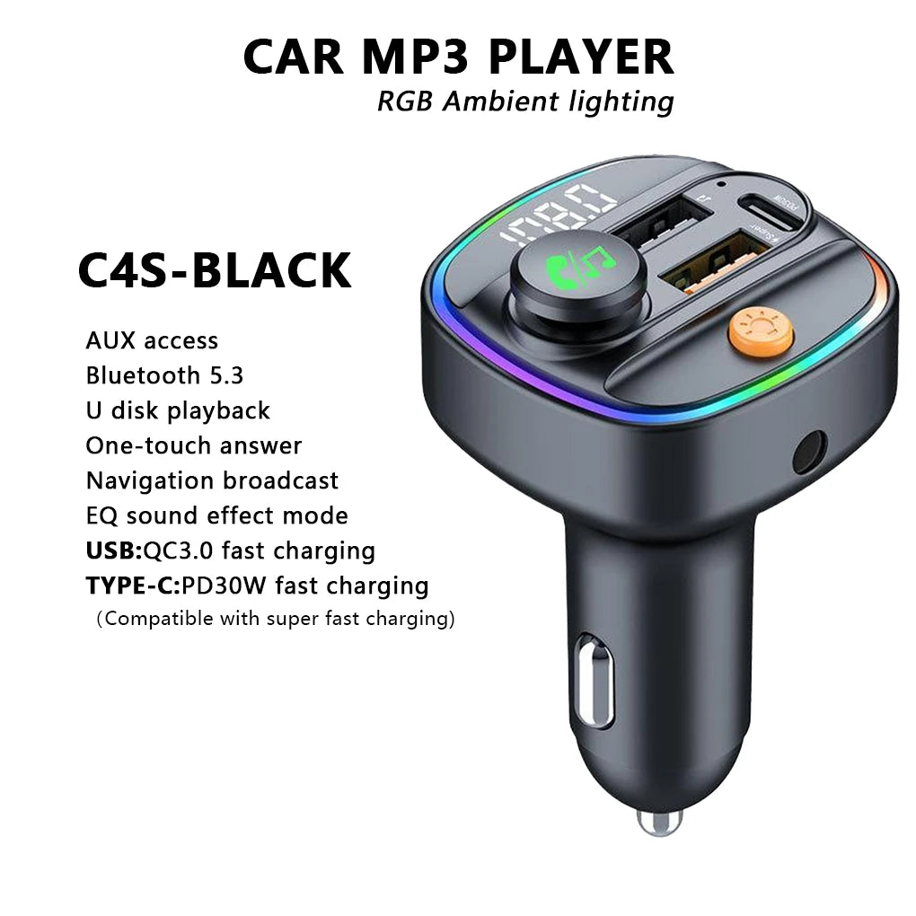 Émetteur FM Bluetooth Voiture – Lecteur MP3 Mains Libres Écran LCD Chargeur USB 12-24V – CLEVI Paris