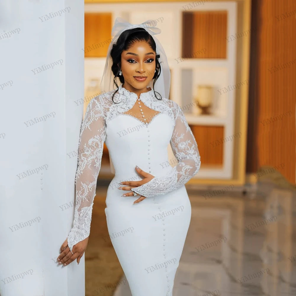 Robe de mariée civile en satin – CLEVI Paris