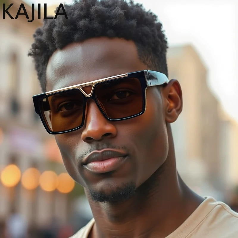 Lunettes de Soleil Oversize Carrées Steampunk Homme – Polarisées ou Dégradées UV400 Catégorie 3 Style Vintage Punk – CLEVI Paris