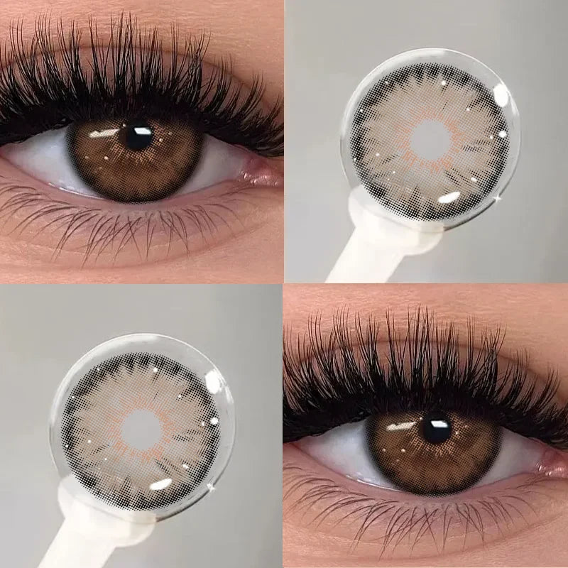 Lentilles de Contact Colorées avec Correction KSSEYE – 6 Teintes, Myopie – 8.00 à 0, Port Annuel