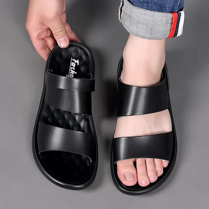 Sandales Homme Cuir Style Gladiateur Vintage Casual Plage – CLEVI Paris