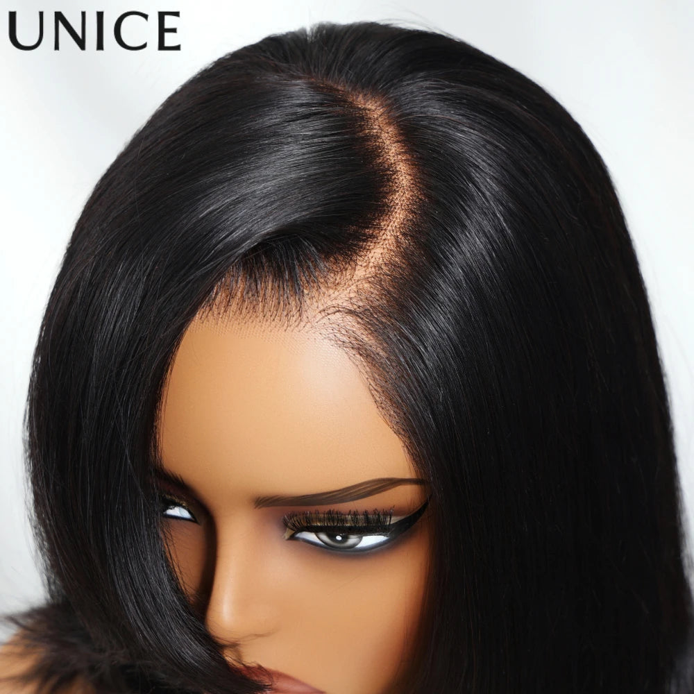 Perruque carré lisse, cheveux humains – CLEVI Paris