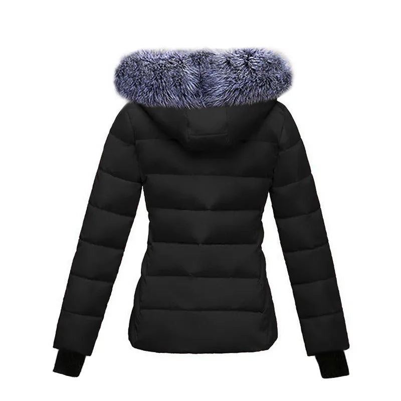 Parka Femme Coton Capuche Col Fourrure Slim Hiver XS-XXL – CLEVI Paris