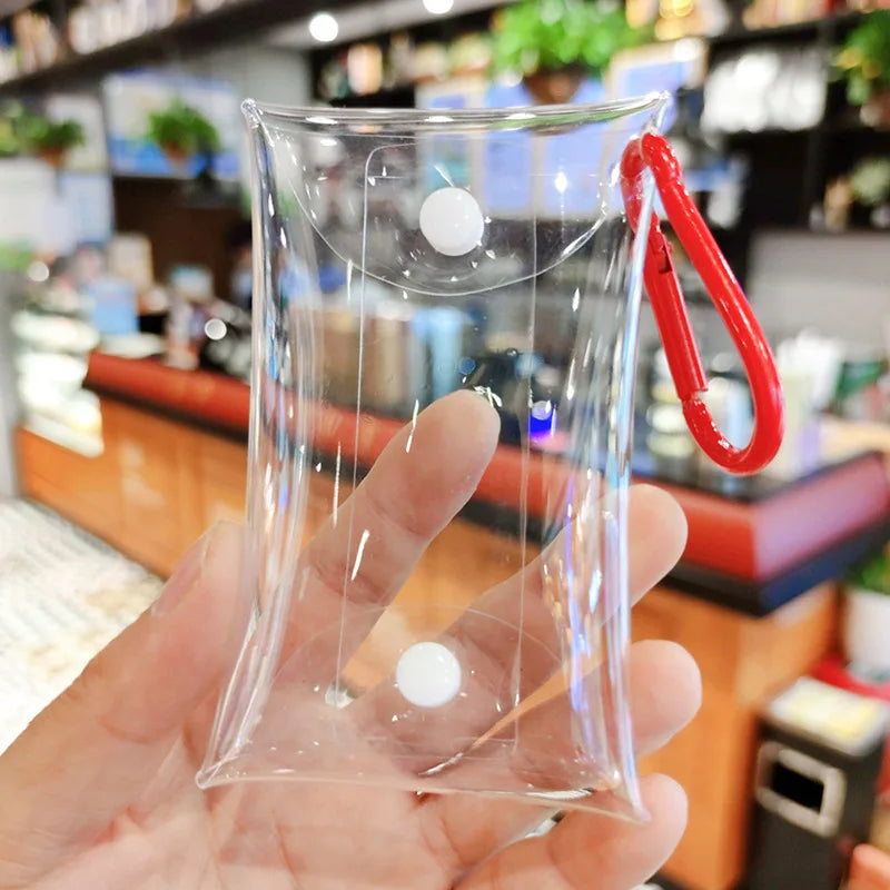 Mini Porte-Monnaie Transparent PVC Fermeture Clip 5,5 × 8,5 cm – CLEVI Paris