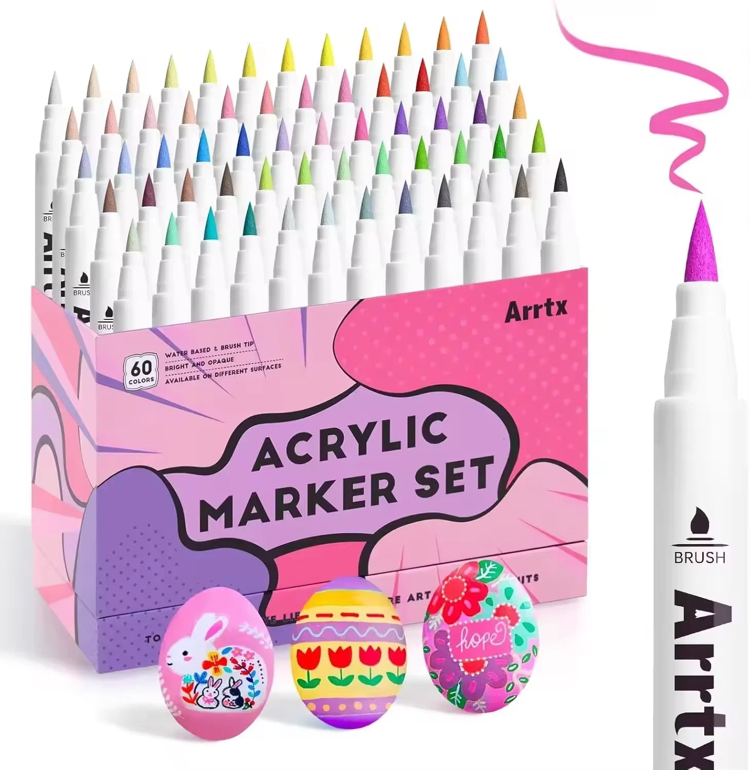Marqueurs Acryliques Arrtx Pointe Pinceau – 30 à 90 Couleurs, Multi-Surfaces – CLEVI Paris