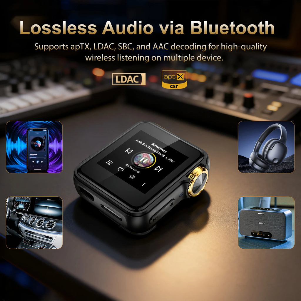 Lecteur MP3 HiFi Clip H2 Mini – Bluetooth LDAC aptX, DSD256, DAC ESS, 64 Go