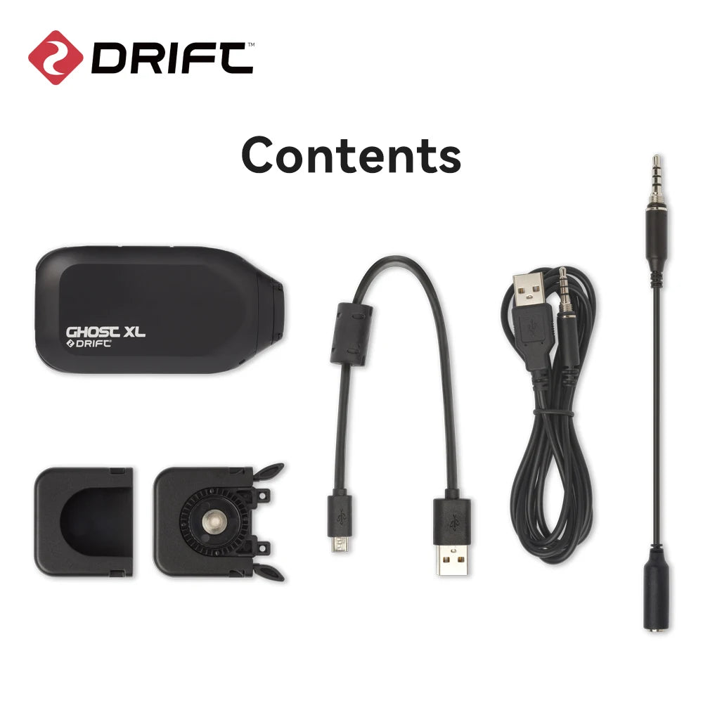 Drift Innovation Ghost XL – Caméra d'Action 1080P IPX7 Objectif Rotatif 140° Batterie 3000mAh 7-9h WiFi Dashcam – CLEVI Paris
