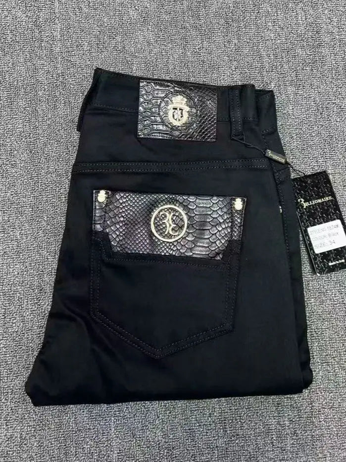 Jean Homme Slim Stretch Brodé Fermeture Zip Casual 4 Saisons Tailles 34-42 – CLEVI Paris