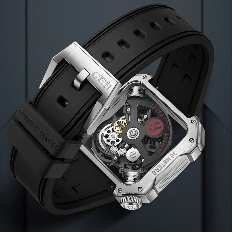 BONEST GATTI BG4001 – Montre Squelette Automatique Homme | Acier 316L & Verre Saphir