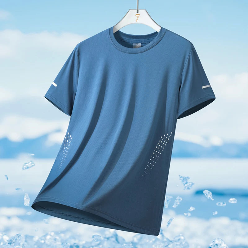 T-Shirt Running Homme Ice Silk Réfléchissant – Séchage Rapide & Respirant
