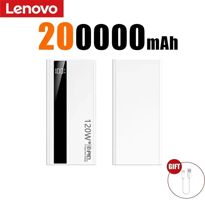 Batterie Externe Lenovo 3C 120W LED Portable 50-200000mAh – CLEVI Paris
