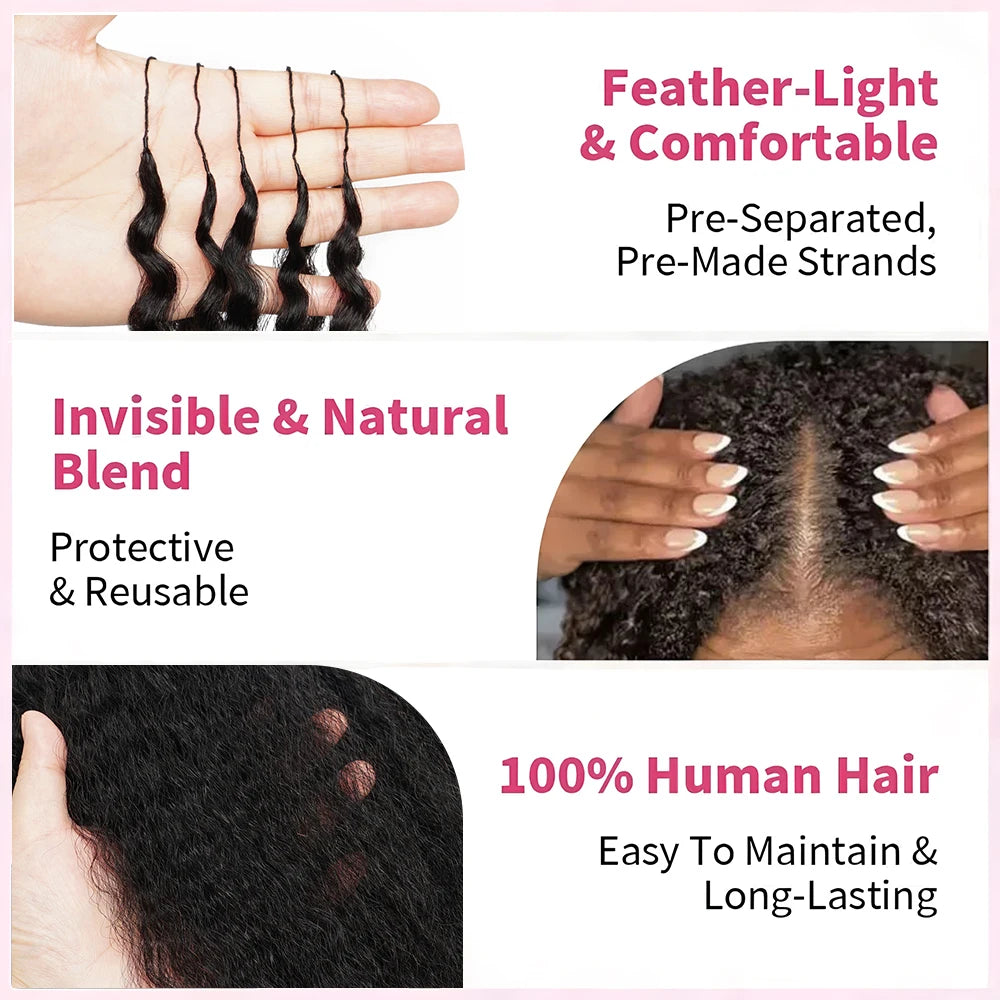 Extensions Crochet Kinky Straight Cheveux Humains Birmans Remy Hair Pré-Séparées Knotless 16-26 Pouces – CLEVI Paris