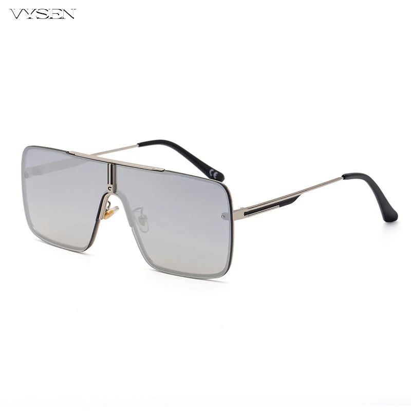 Lunettes de Soleil Oversize Carrées Homme – Grande Monture Métal UV400 – CLEVI Paris
