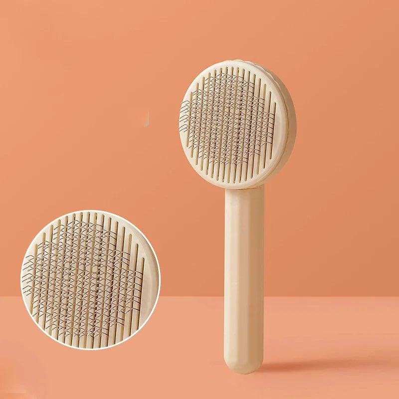 Peigne Auto-Nettoyant Anti-Poils Chien & Chat Massage Doux — CLEVI Paris