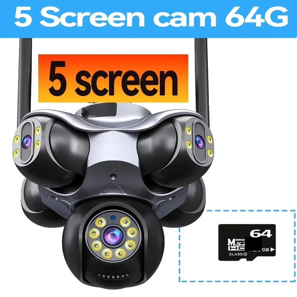 Caméra de Surveillance WiFi 20MP/25MP – 4 ou 5 Objectifs PTZ 360° Vision Nocturne – CLEVI Paris