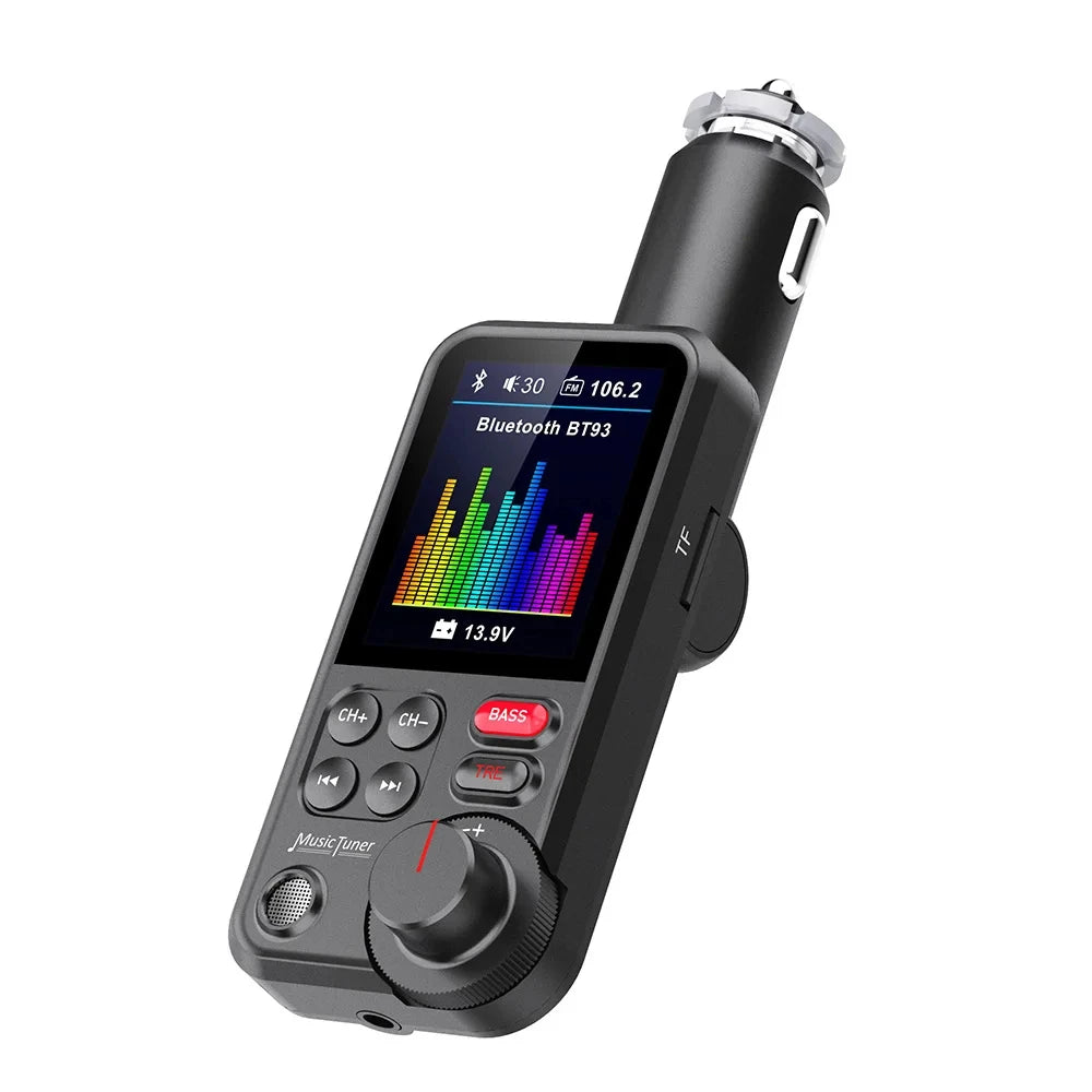 Émetteur FM Bluetooth Voiture – Charge Rapide QC3.0 Écran OLED Basses/Aigus MP3 AUX – CLEVI Paris