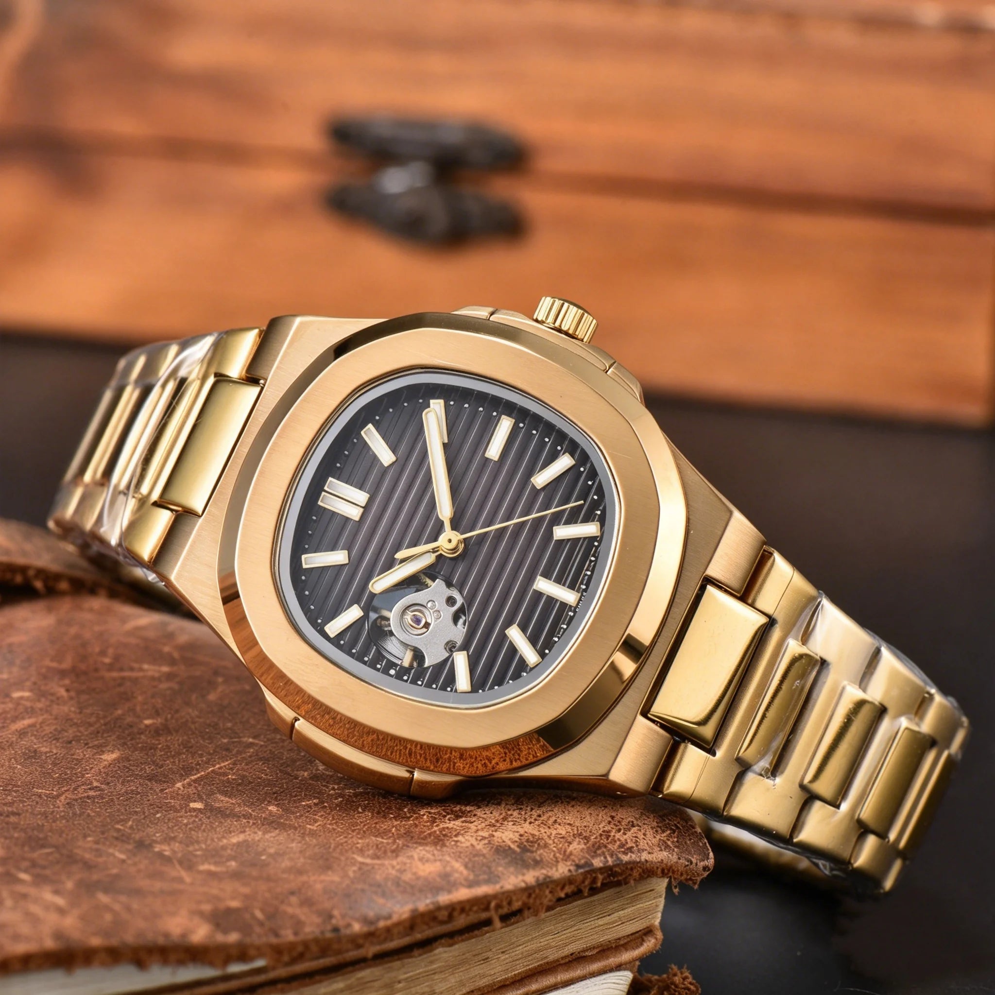 Montre Mécanique Homme Squelette Cadran Ouvert Acier 904L Bracelet Acier – CLEVI Paris