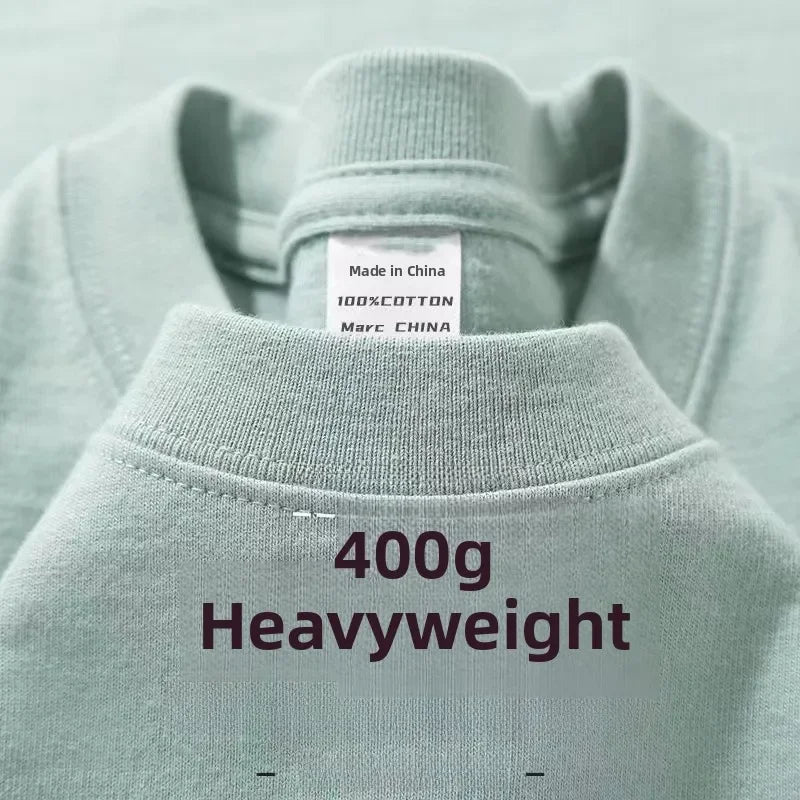 T-Shirt Unisexe Coton Lourd 400g Col Rond Manches Courtes Coupe Ample Été – CLEVI Paris