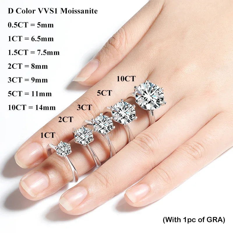 Bague Fiançailles Moissanite D Color GRA Argent 925 – CLEVI Paris