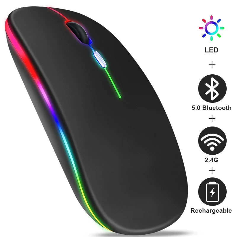 Souris Sans Fil PHONEPACE — Double Mode Bluetooth 5.2 & 2.4GHz, Silencieuse, LED, 1600 DPI | CLEVI Paris