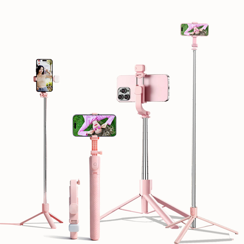 Trépied perche selfie Bluetooth rose Z6 – CLEVI Paris
