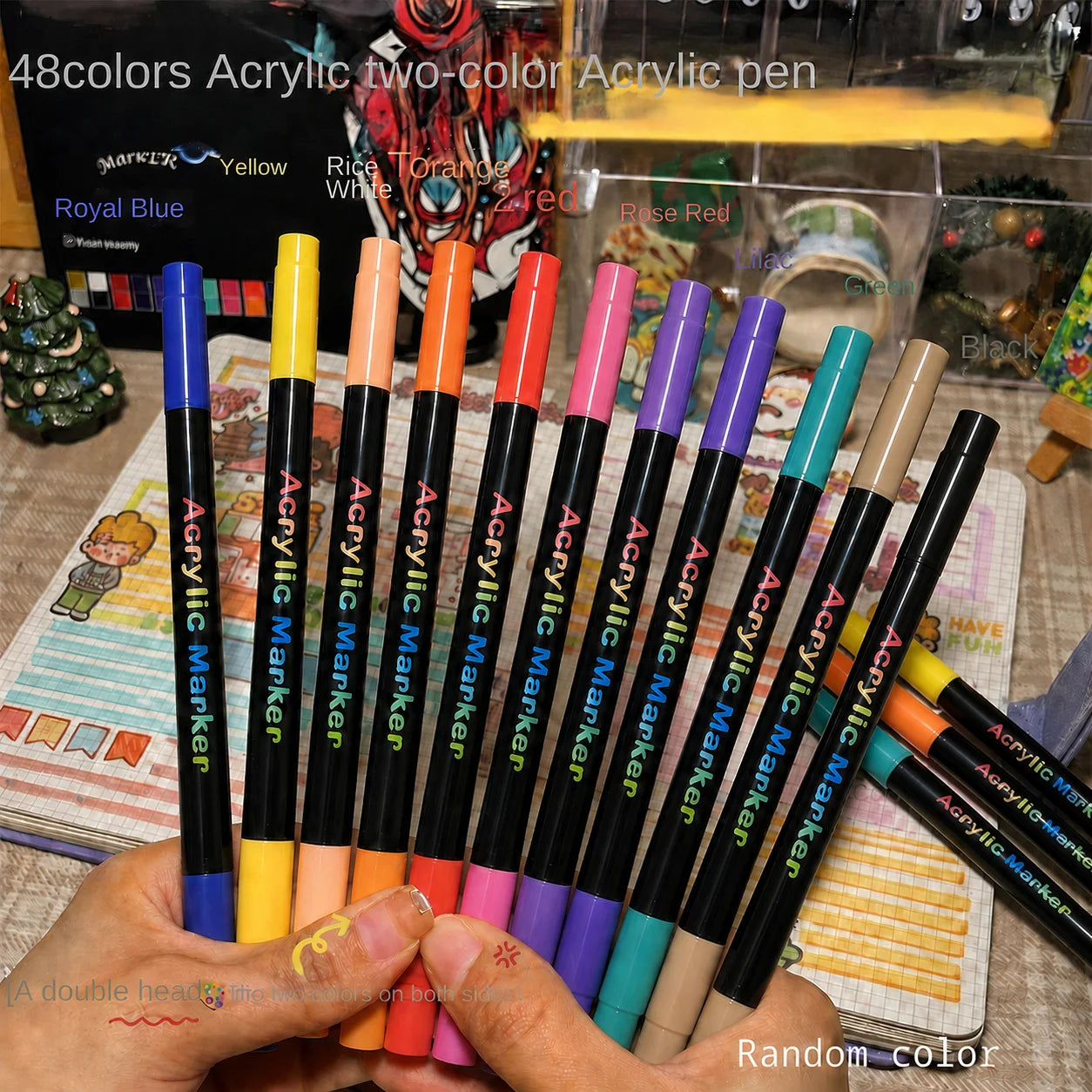 Marqueurs Acryliques Double Pointe | Fine & Pinceau, 24–120 Couleurs, Pierre Bois Calligraphie – CLEVI Paris