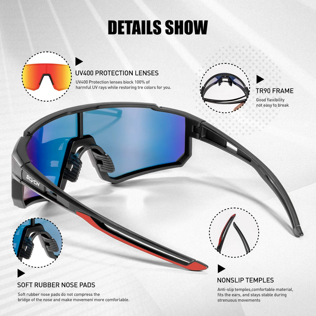 Lunettes de Cyclisme Sport Unisexe UV400 Polycarbonate CE 30 Coloris – CLEVI Paris