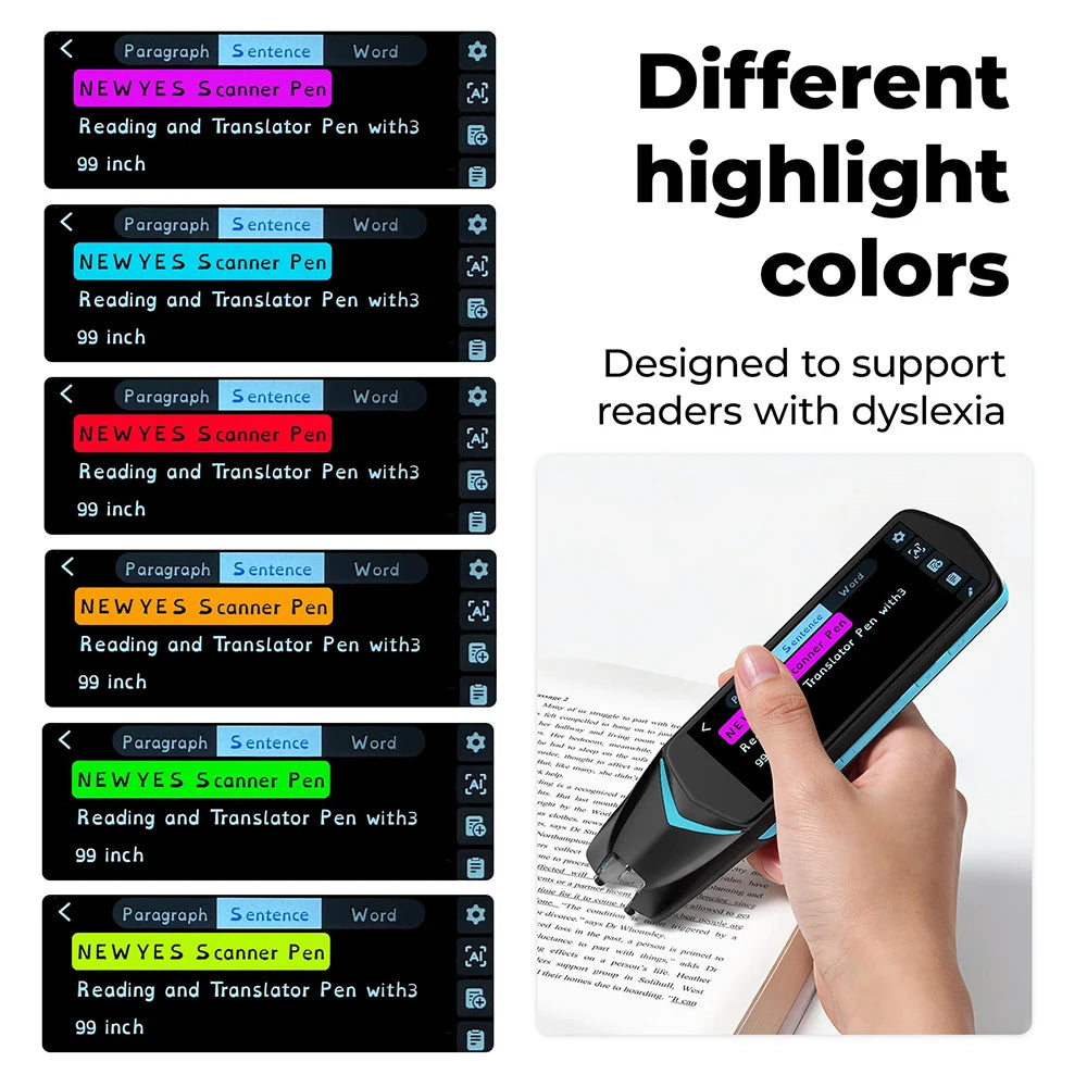 Stylo Scanner IA NEWYES – Lecteur Traducteur 112 Langues, OCR, Bluetooth – Étudiants & Dyslexie